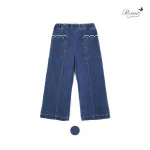 [레노마키즈]페리미츠 여아 스칼럽통일자 데님팬츠 초등 유아 통일자스판 청바지 P261