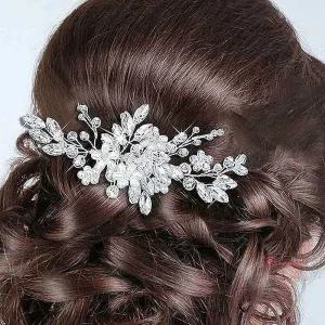 여성 뒤꽂이 헤어핀 혼주 코사지 웨딩 1P 큐빅 빗핀tuv653
