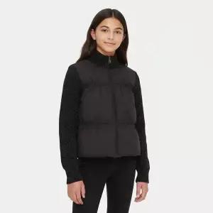 [몽클레르] 키즈 여성 로고 패치 믹스 패딩 자켓 블랙 9B00011 152302269