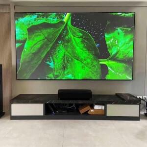 120 인치 ALR 프로젝터 스크린 16:9 주변 광 거부 T-프리즘 고정 프레임 초단초점 4K 3D