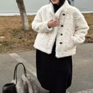 여친 동계 트렌디 코트 자켓 루시차이나 가죽 아이템 일체형밍크라이크 도톰 퍼 HT4