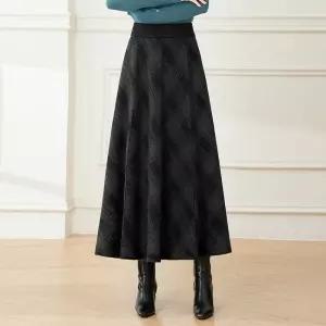 치마 겨울 가을 오피스룩 A라인 플리츠 쉬폰 슬림핏 체크 여성패션 DL4