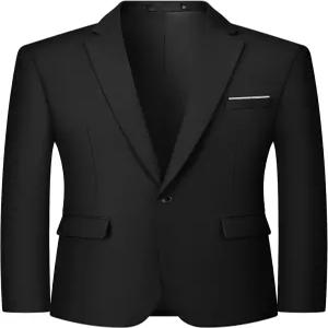 MAGE 남성 원 버튼 블 캐주얼 솔리드 컬러 수트 재킷 슬림 핏 경량 스포츠 코트