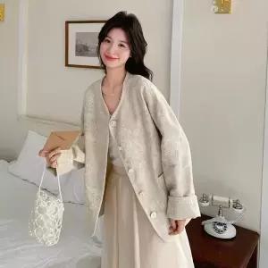 리넨 린넨마 코트 여자재킷 자수 원템1