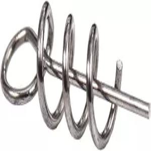 50개 실버 14mm 소프트 루어 미끼 스프링 트위스트 잠금 야외 낚시 크랭크 후크 센터링 핀 웜 터미널 태클