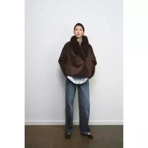 Zara 자라 ZW 컬렉션 더블 페이스드 코트 - 브라운 3581/040/700