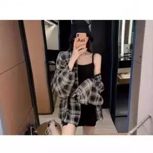 앤트맨 여름 여성셔츠 자외선차단 블라우스 얇은 셔츠 프렌치 봄가을 상의 루즈핏 체크 OPH1