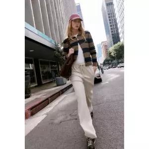 [국내] ZARA 자라 엘라스틱 웨이스트 와이드 팬츠 - 크림141897