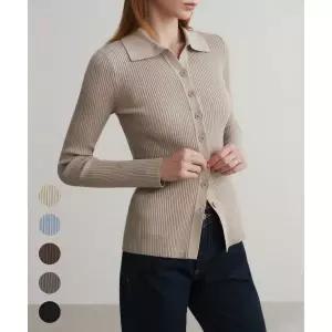 SUARE WOMEN (우먼)플랫 카라 니트 가디건 - 5 COLOR 104601