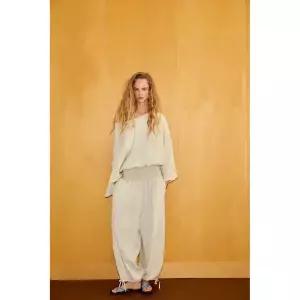 [국내] ZARA 자라 엘라스틱 웨이스트 팬츠 - 베이지140785