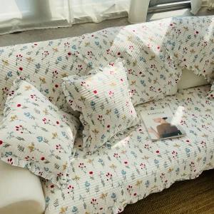 쇼니홈리빙 플라워 쇼파패드 소파 매트 덮개 방석 토퍼 2인용 3인용 4인용