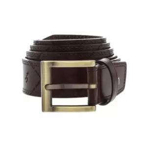 [헤지스](대구신세계)[HAZZYS ACC] 브라운 로고패턴 소가죽 벨트 HJBE2E013W3
