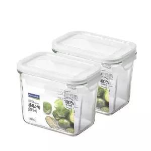 [글라스락] 클래식 화이트에디션 직사각 도어포켓 1000ml 2조 세트