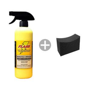 플래시왁스 바나나브리즈 500ml 타이어 코팅 광택제 어플 세트