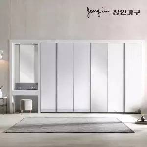 장인가구 드홈 글로우 여닫이 미러 파우더 붙박이장 5CM