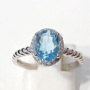 [블루케이] 블루토파즈 원석반지230915-15 12호작품