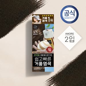 미쟝센 올뉴 쉽고빠른 거품염색 4N 짙은갈색 2입