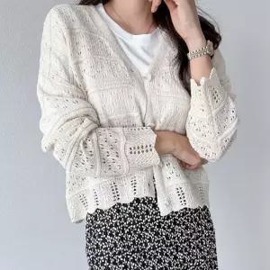 빅사이즈 406 시스루펀칭숏가디건 DBNP261