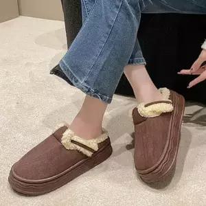 [오노마] ONM 여성 캐주얼 통굽 방한 뽀글이 겨울 데일리 털슬리퍼