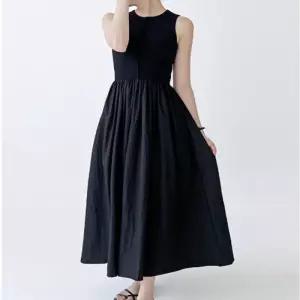 [라일리의류] Rly 레이어드 민소매 포켓 롱원피스