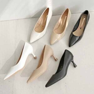 천연소가죽 스틸레토힐 발편한 여자구두 여성정장구두