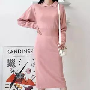 ONM 카라 롱 원피스 환절기 간절기 니트 얇은 웨딩룩