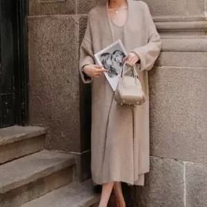 ONM 가을 니트 원피스 가디건 세트 겨울 롱원피스 골지 나