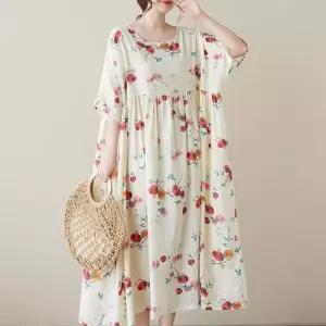 ONM 여성 플라워 주머니 원피스 빅사이즈 플레어 오버핏