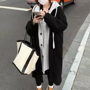 ONM 뽀글이 일체형 코트 아우터 여유핏 체형커버