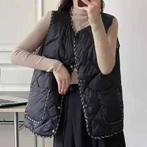 ONM 퀄팅 누빔 조끼 v넥 경량 실내외