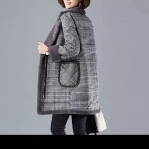 ONM 모직코트 체크 퍼안감 퍼자켓 점퍼 겨울 마담코트