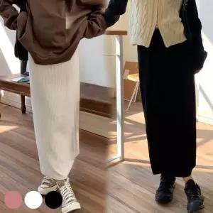 ONM 허벅지살 커버 신축성 좋은 뒷트임 골지롱스커트