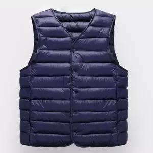 ONM 겨울 브이넥 패딩조끼 경량 이너 기본 얇은