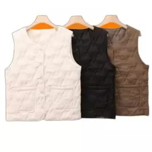 ONM 겨울 여성 초경량 패딩 조끼 초경량조끼 브이넥 이너