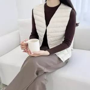 ONM 여성 2컬러 가을 겨울 오리털 덕다운 경량 패딩조끼