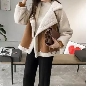 ONM F007443_양털 스웨이드 여자무스탕 페이크자켓