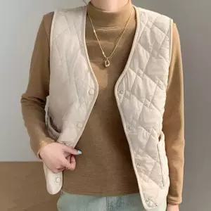 ONM 기모안감 경량 패딩조끼 브이넥 이너 조끼 체온유지