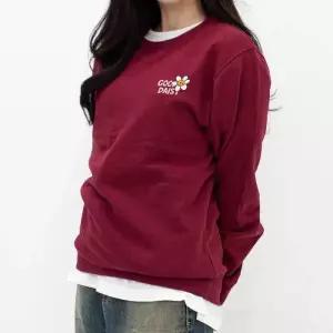 [험블스튜디오] 여성 라운드 면 버건디 맨투맨