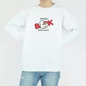 [험블스튜디오] 여성 봄 가을 라운드 흰티 맨투맨