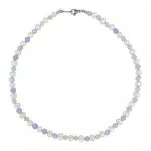 아쿠아마린 담수 진주 목걸이 써지컬 천연 원석 비즈 하늘색 6mm