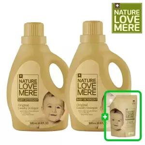 [BEST]네이쳐러브메레 아기세탁세제 용기형 1800ml 2개+세제 리필 500ml 1팩