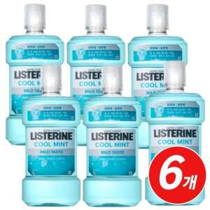 리스테린 쿨민트 마일드 순한 구강청결제 1000ml x 6개 입냄세제거제 가글액 구취제거제 마우스워시