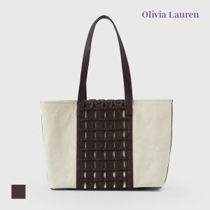 [올리비아로렌] 가죽 매듭 캔버스백_VYCUB4Y4111