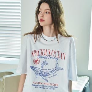 오션 웨일 반팔티 화이트