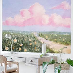 꽃길유화포스터 편안한느낌 유화꽃길포스터 대형패브릭액자 부드러운 감성인테리어 대형