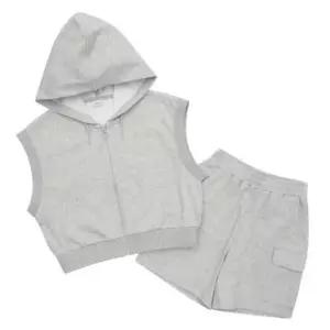 SFIT  HC29 후드집업조끼 4부세트 주니어 여아 크롭 후드 집업 조끼 4부 건빵세