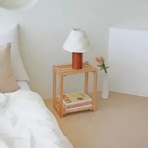 [에코상사] 고무나무 원목 틈새 선반장 2단 내츄럴 소