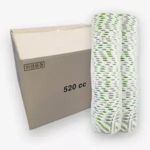 일회용 종이컵 520cc 1000개 (1박스) 일회용 컵 한박스 천연펄프 종이 용기 국 그릇