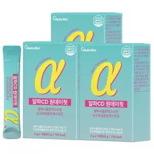 알파CD 원데이핏 난소화성말토덱스트린 미국산 100% 알파시클로덱스트린 2,100mg 14포 3박스 제로파우더 분말 알파시디