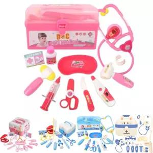 리틀닥터 병원놀이 가방세트 (분홍) /유아동/체험학습/가정/어린이집/수업/사물/색감인지/교육완구/상상력